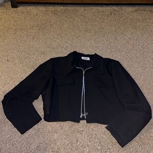 Super cute vintage Star CCC city clothing co black short zip up blazer/jacket